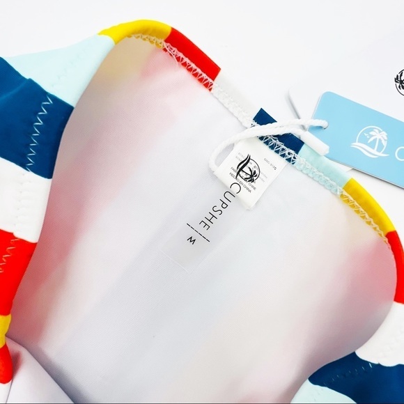 NWT Cupshe Striped High Waist Bikini Swim Bottoms - Picture 5 of 6